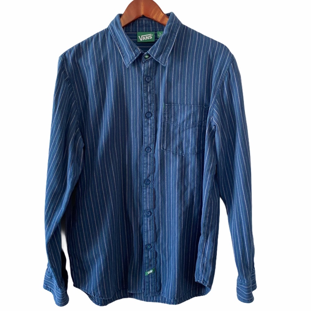 Vans casual button down blue size large